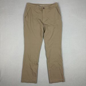 True Classic Mens Size 32 Khaki Commuter Pants Tapered Slim Fit Stretch Tan Work